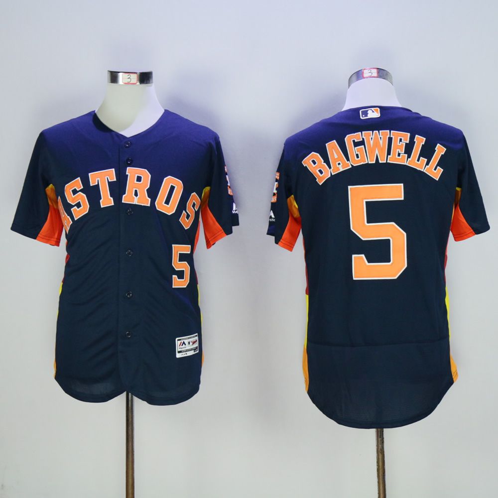 Men Houston Astros #5 Bagwell Blue MLB Jerseys